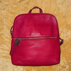 Michael Kors Red Leather Backpack w/ Gold Hardware